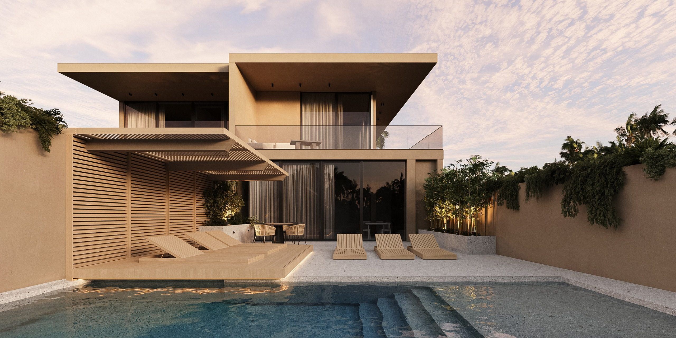 Two-story residence with pool and terrace, Bali